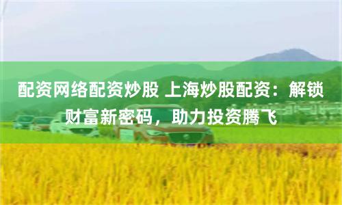 配资网络配资炒股 上海炒股配资：解锁财富新密码，助力投资腾飞